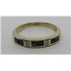 Image 1 : SAPPHIRE DIAMOND BAND RING 10K GOLD