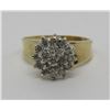 Image 3 : .50CT DIAMOND RING 14K GOLD ENGAGEMENT CLUSTER