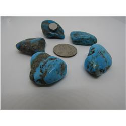 5 NATURAL TURQUOISE NUGGETS FRIDGE MAGNETS