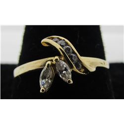 MARQUISE ROUND DIAMOND RING 10K GOLD