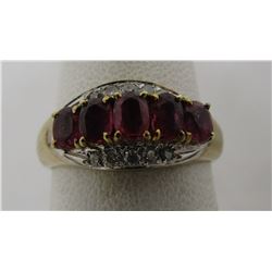 ANTIQUE .50 CT RUBY & .25CT DIAMOND RING 14K GOLD