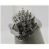 Image 4 : 16 DIAMOND RING 10K WHITE GOLD CLUSTER