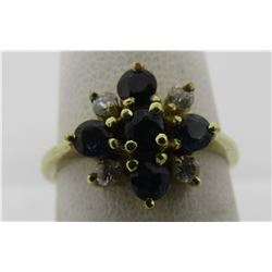 SAPPHIRE DIAMOND RING 14K GOLD