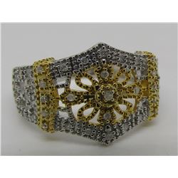 35 DIAMOND FILIGREE RING 10K GOLD WHITE & YELLOW