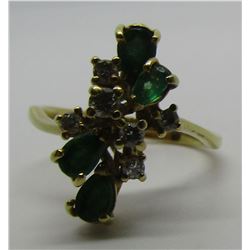.50 CARAT EMERALD &  DIAMOND RING 18K YELLOW GOLD