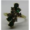 Image 1 : .50 CARAT EMERALD &  DIAMOND RING 18K YELLOW GOLD