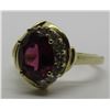 Image 2 : GEM 2.75CT GARNET & .25CT DIAMOND RING 14K GOLD