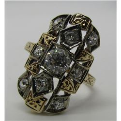 1CT DIAMOND RING 14K GOLD  BASKIN BROS ANTIQUE