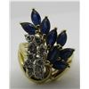 Image 1 : 2CT SAPPHIRE & .50CT DIAMOND RING 18K GOLD