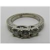 Image 4 : 1CT DIAMOND RING 14K WHITE GOLD ENGRAVED BAND