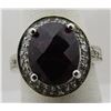 Image 1 : 3CT GARNET DIAMOND RING 14K WHITE GOLD