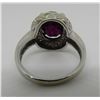 Image 4 : 3CT GARNET DIAMOND RING 14K WHITE GOLD