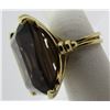 Image 1 : 20 CARAT SMOKEY TOPAZ RING 14K YELLOW GOLD