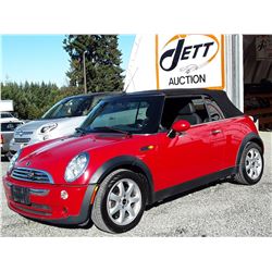 B2 --  2008 MINI COOPER CONVERTIBLE , Red , 107999  KM's