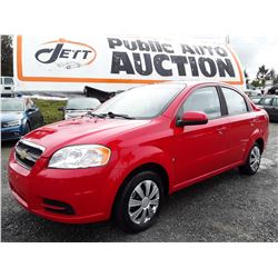 A12E --  2009 CHEVROLET AVEO LS , Red , 130015  KM's