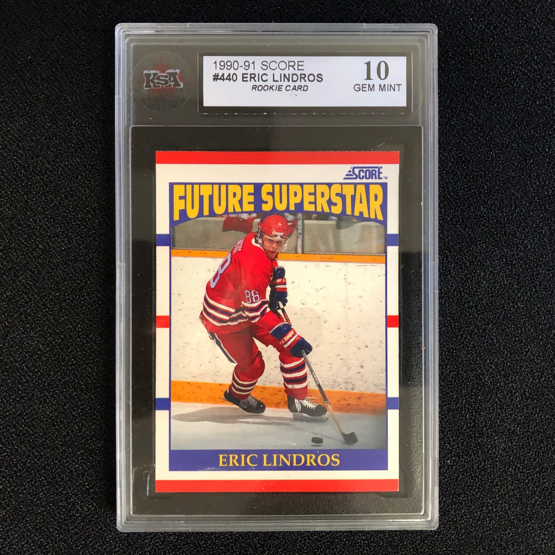 Eric Lindos Rookie 1990-91 SCORE #440 ERIC LINDROS ROOKIE CARD (10 GEM MINT)