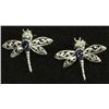 Image 1 : Sterling Silver & Iolite Dragonfly Earrings