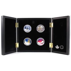 2015-2017 Canada $20 Weather Phenomenon 4-Coin Fine Silver Set in Deluxe Case (TAX Exempt).