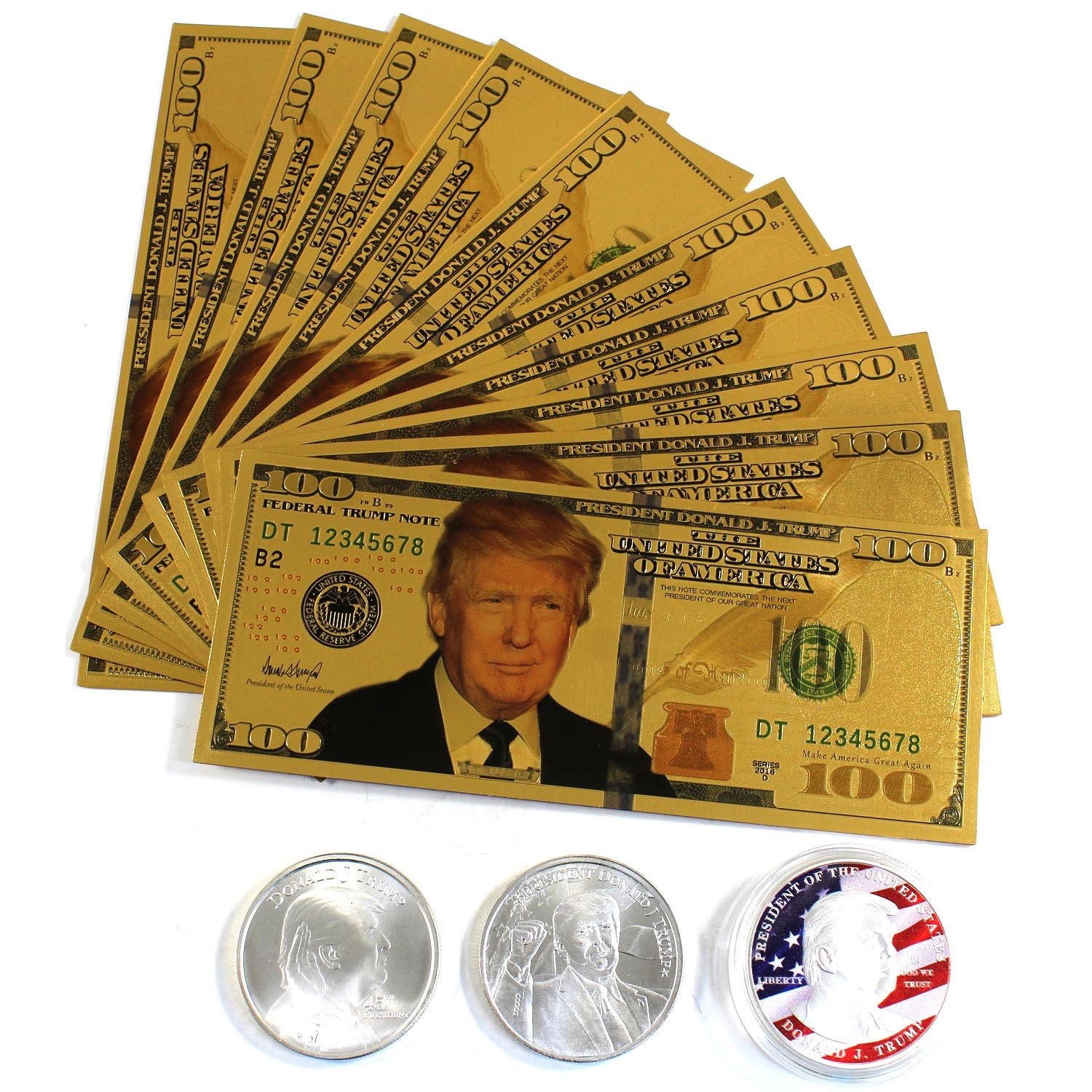 President Trump Novelty Lot 2x 1oz .999 Fine Silver Coins ("Trump