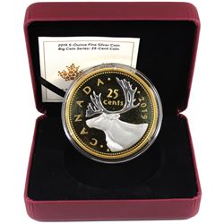 2019 Canada 25-cent Big Coin 5oz Reverse Gold Plated .9999 Fine Silver Coin (missing outer sleeve) T