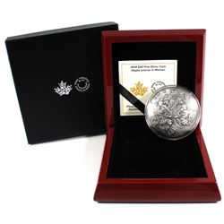 2018 Canada $50 Maple Leaves in Motion 5oz Antiqued Curved Fine Silver Coin (TAX Exempt).