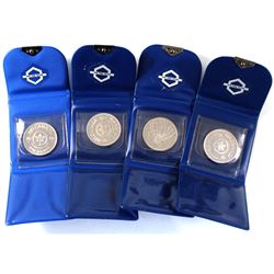 Very Unique and Scarce - 1976 Air Canada Inaugural Flight Series .999 Fine Silver Medallions in Blue