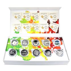 2014 O Canada $10 Complete 10-Coin Fine Silver Set in Deluxe Box (TAX Exempt).
