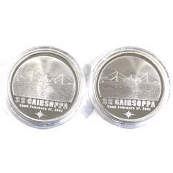 1oz Gairsoppa Shipwreck .999 Fine Silver Rounds in Capsules. 2pcs (TAX Exempt)