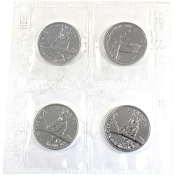 2012 Canada 1oz Cougar .9999 Fine Silver Maple Leafs in Sealed Mint Plastic Sheet. 4pcs (TAX Exempt)