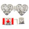 Image 1 : 1oz Beaver Bullion .999 Fine Silver Pieces - 2x Heart, Red Enameled Flag & Cube. 4pcs (TAX Exempt)