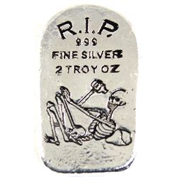 Monarch Precious Metals 2oz .999 Fine Silver Tombstone Skeleton in Drawstring Bag (TAX Exempt).