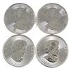 Image 2 : 2x 2016 Canada 3/4oz Howling Wolves & 2x 2019 1oz Predator Series - Grizzly Bear .9999 Fine Silver C