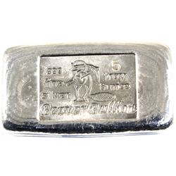 5oz Beaver Bullion .999 Fine Silver Poured Bar (TAX Exempt).