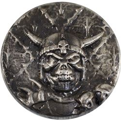 Beaver Bullion 5oz Demon Skull .999 Fine Silver Antiqued Round (TAX Exempt).