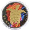 Image 1 : 2015 Niue 1oz Coloured & Gilded .999 Fine Silver Turtle in Capsule (TAX Exempt).