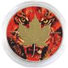 Image 1 : 2017 Canada 1oz Coloured & Gilded .9999 Fine Silver Maple in Capsule (TAX Exempt).