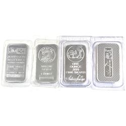 Assorted 1oz .999 Fine Silver Bars Sealed in Plastic - Johnson Matthey, Sunshine Minting, Silvertown