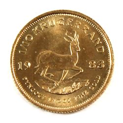 1983 South Africa 1/10oz Fine Gold. Contains .09995 oz. Fine Gold