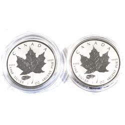 2016 Canada 1oz V Tank Privy .9999 Fine Silver Maple Leafs in Capsules. 2pcs (TAX Exempt)
