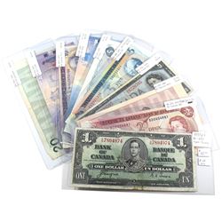 Group Lot of 1937-2005 $1 to $20 Bank of Canada Notes. You will receive 1937 $1, 1974 $2, 1986 $2, 1