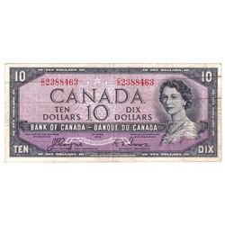 1954 $10 BC-32a Bank of Canada, Coyne-Towers, C/D2388463, VF. Note contains some staining and '49' w