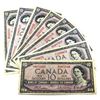 Image 1 : 1954 $10 Bank of Canada Notes Beattie-Rasminsky Signature All Different Prefixes. 8pcs