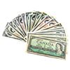 Image 1 : 1954 $1 to $50 Bank of Canada Notes All Different Prefixes Except 3x $2 O/G Prefix. You will receive