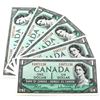 Image 1 : 1954 $1 Bank of Canada Beattie-Rasminsky Signature Notes with Consecutive Serial Numbers K/Z3971136-