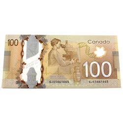 2011 $100 BC-73c Bank of Canada Note with 3 Digit RADAR Serial Number GJE5661665 UNC.