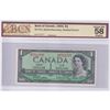 Image 1 : 1954 $1 BC-37b-i, Bank of Canada, Beattie-Rasminsky Note with Neat Serial Number B/P7711777, BCS Cer