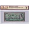 Image 1 : 1954 $1 BC-37b, Bank of Canada, Beattie-Rasminsky Note with Neat Serial Number W/N7771677, BCS Certi