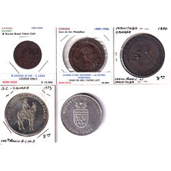 Lot of Canada Token and Medallions - J.B. Legaul & Cie 1/2 Loaf of Bread Token Pritchard & Andrews O