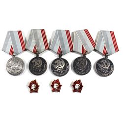 Lot of Vintage CCCP Russia Soviet 3A Betepah Tpya Medals with Enameled Lenin Pins. You will receive 