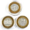Image 1 : Lot of Limited Edition .999 Fine Silver Casino $10 Gaming Tokens - Imperial Palace in Biloxi, Missis